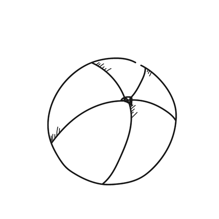 A Ball illustration on a white background.Black and white color line artの写真素材