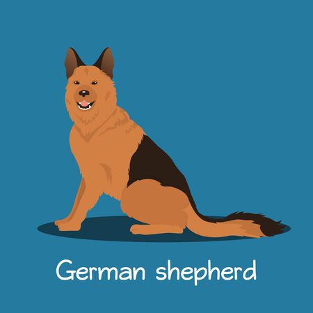An illustration depicting German shepherd dog cartoon.vectorのイラスト素材