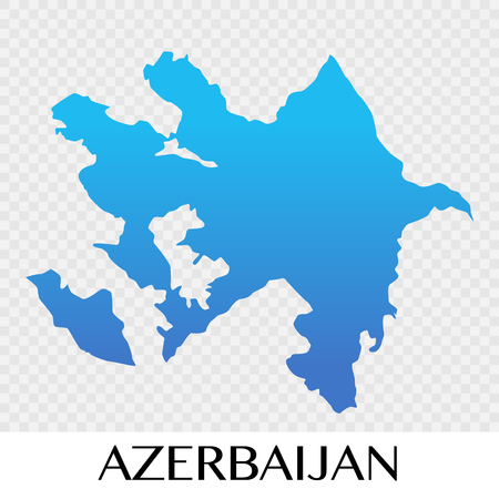 Azerbaijan map in Asia continent illustration designのイラスト素材