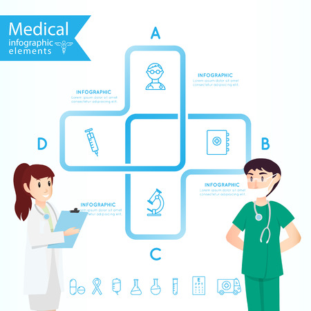 Medical health and healthcare icons and infographic.のイラスト素材