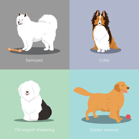 Set of dogs different breed vector illustrationのイラスト素材