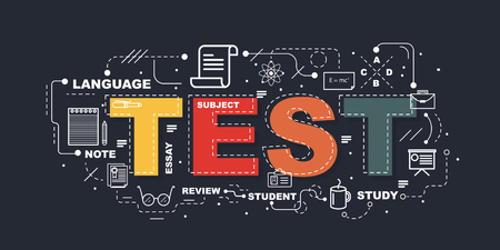 Test word for education with icons flat designのイラスト素材