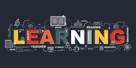 Design Concept Of Word LEARNING Website Banner.のイラスト素材