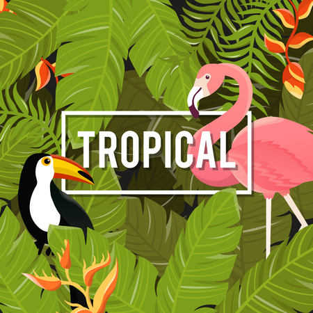 Tropical Flowers Background. Summer Design. Vector. のイラスト素材