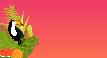 Toucan bird illustration design on backgroundのイラスト素材