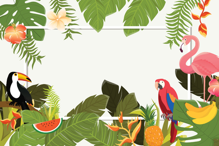 Tropical Flowers Background Summer Designのイラスト素材