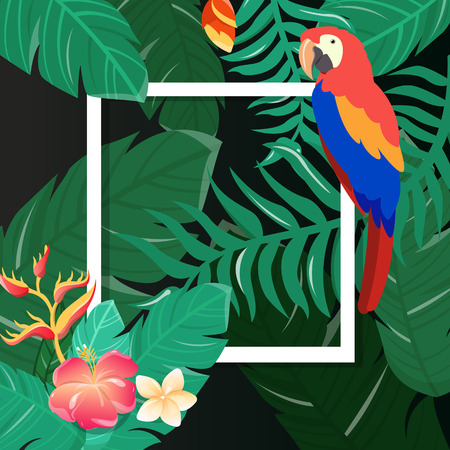 Tropical Flowers Background Summer Designのイラスト素材