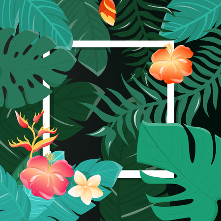 Tropical Flowers Background Summer Designのイラスト素材