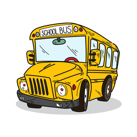 School bus illustration on a white background.