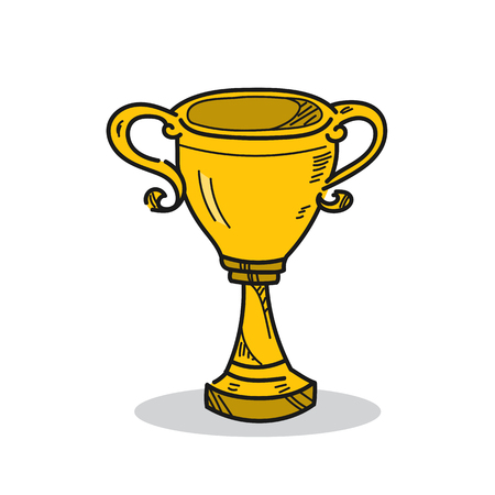 Trophy illustration on a white background.のイラスト素材