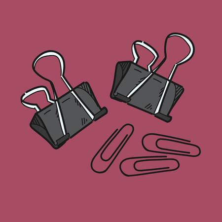 Paper clip illustration on color backgroundのイラスト素材