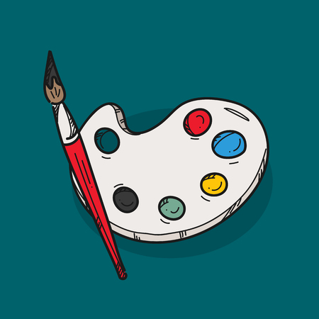 palette illustration on color backgroundのイラスト素材