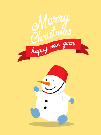 Cute Snow Christmas Greeting Card.のイラスト素材