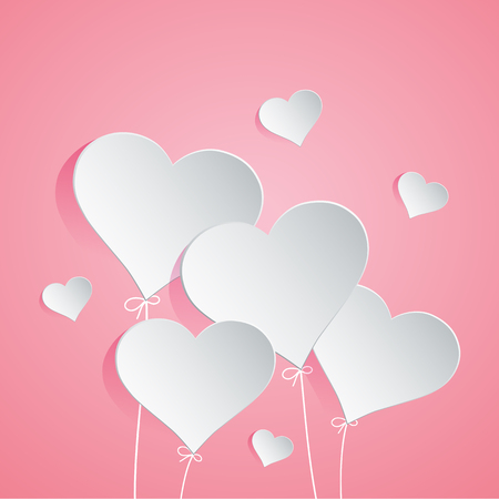 Illustration of heart balloon on pink backgroundのイラスト素材