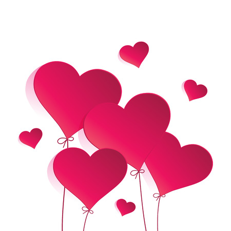 Illustration of heart balloon on white backgroundのイラスト素材