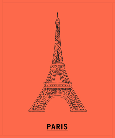 Eiffel tower.hand drawn sketchのイラスト素材