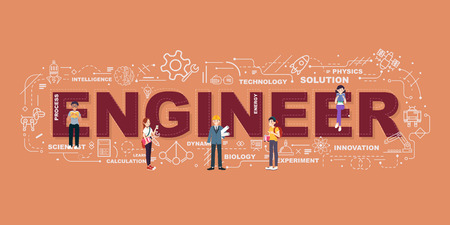 Design Concept Of Word ENGINEER Website Banner.