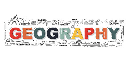 Design Concept Of Word Geography Website Banner.のイラスト素材