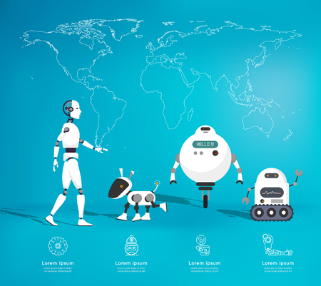 Infographic Robot Of Artificial Intelligence Conceptのイラスト素材
