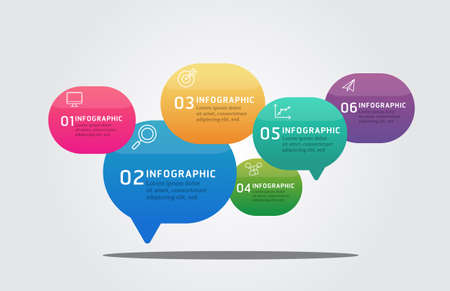 Bubble Speech Infographic Template 6 Optionsのイラスト素材