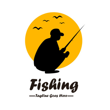 logo design fishingのイラスト素材