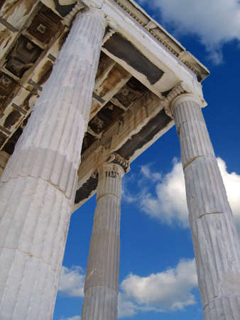 An ancient greek temple on the Acropolis in Athens Greece