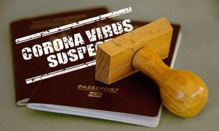 A photo of passport & stamp. No travel allowance due to Coronavirus.