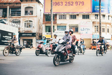 people wearing medical mask in traffic. This photo was taken at New Delhi on March 2019.のeditorial素材