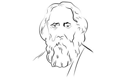 A vector illustration of "The Famous Bengali Poet Of Rabindranath Tagoreのイラスト素材