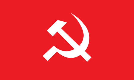 A vector illustration of  communist party logo Red background.のイラスト素材