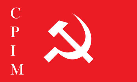 New Delhi : April 2020 : A vector illustration of communist party logo Red background.のイラスト素材