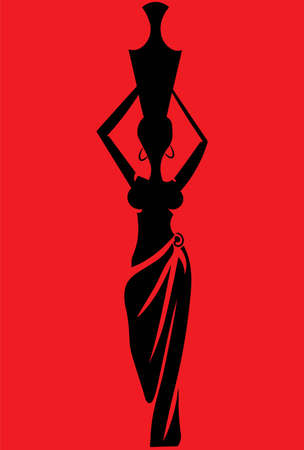 A vector illustration artwork of silhouette woman.のイラスト素材