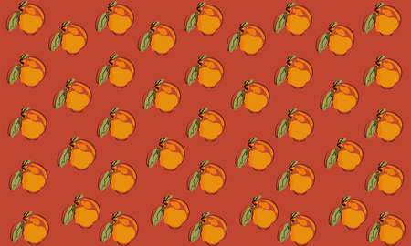 A vector illustration artwork of seamless orange pattern.