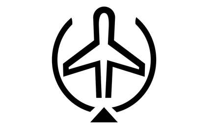A VECTOR ILLUSTRATION ARTWORK OF PASSENGER FLIGHT ICONのイラスト素材