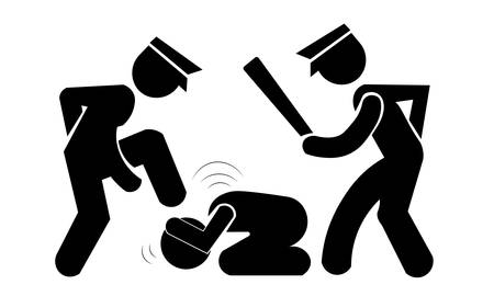 A vector illustration artwork of Police Brutality sign.の写真素材