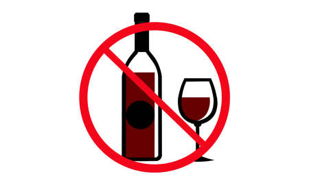 A vector illustration artwork of drinking alcohol prohibitedのイラスト素材