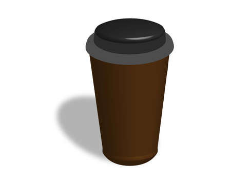 A vector illustration of 3D coffee cup isolated on whiteのイラスト素材