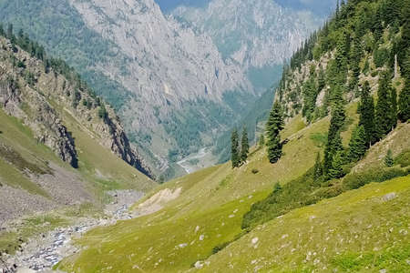 the hill stone mountain and green trees view.の写真素材