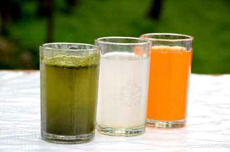 the indian flag from orange,litchi,green mint juice in the memorial day or veteran's day