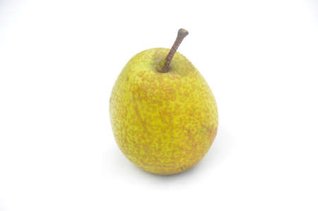 the green ripe pear isolated on white backgroundの写真素材