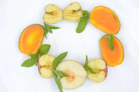 set the fruit diet isolated on white backgroundの写真素材