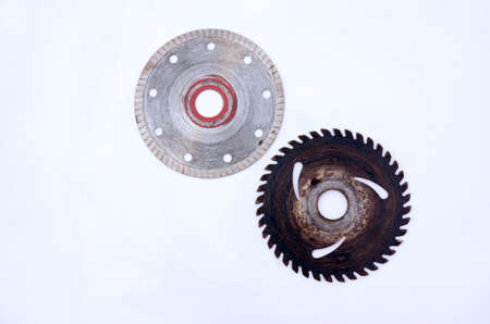 the pair of silver black color old mettle iron cutter blade isolated on white background.