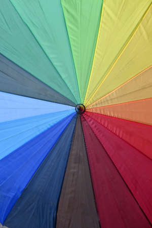 closeup the multicolored umbrella soft focus natural colorful background.の写真素材