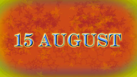 closeup the orange grey color with 15 august soft focus orange yellow background.