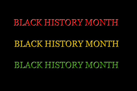closeup the bunch red,yellow,green, black history month on the black background.の写真素材