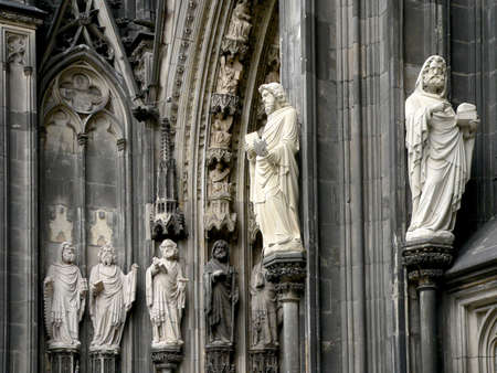 Statues at Cathedral, Collogne, German.の写真素材