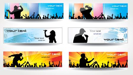 Advertising banners for sports championships and concertsのイラスト素材