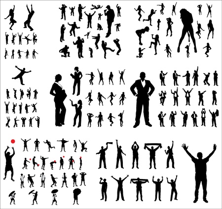 Big collection poses people のイラスト素材