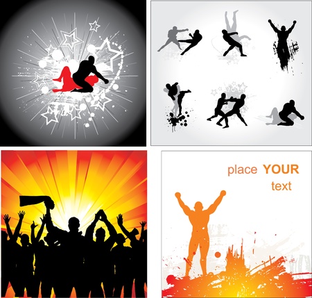 Set of silhouettes for sports championshipsのイラスト素材