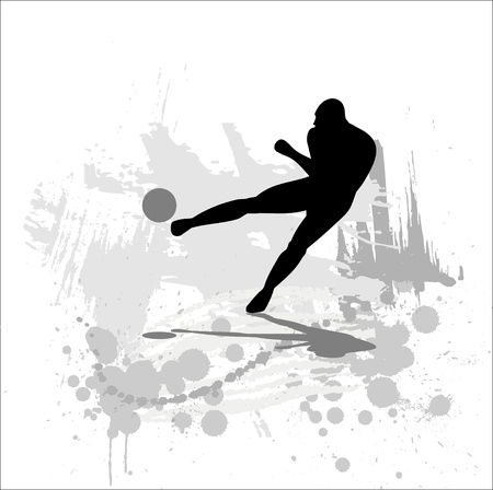 Silhouette of the soccer player on abstract background のイラスト素材